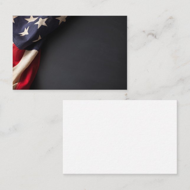 American Flag on a Chalkboard Business Card (Front/Back)