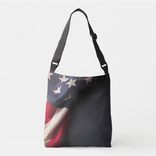 American Flag on a Chalkboard Crossbody Bag