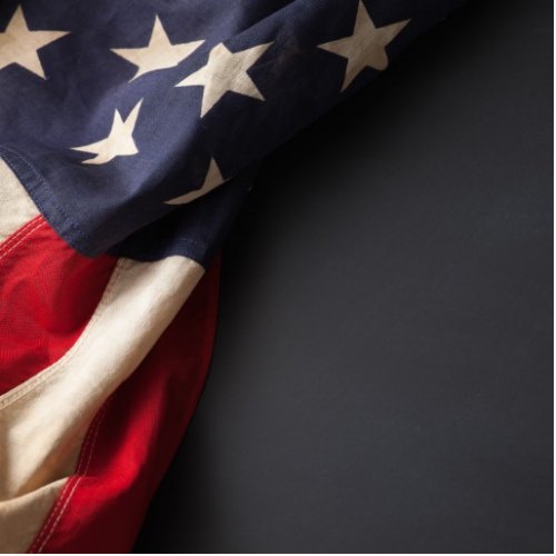 American Flag on a Chalkboard Cutout