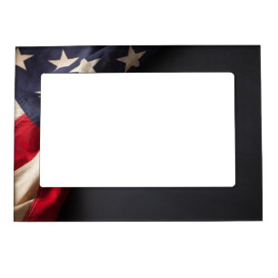 American Flag on a Chalkboard Magnetic Frame