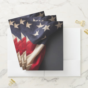 American Flag on a Chalkboard Pocket Folder