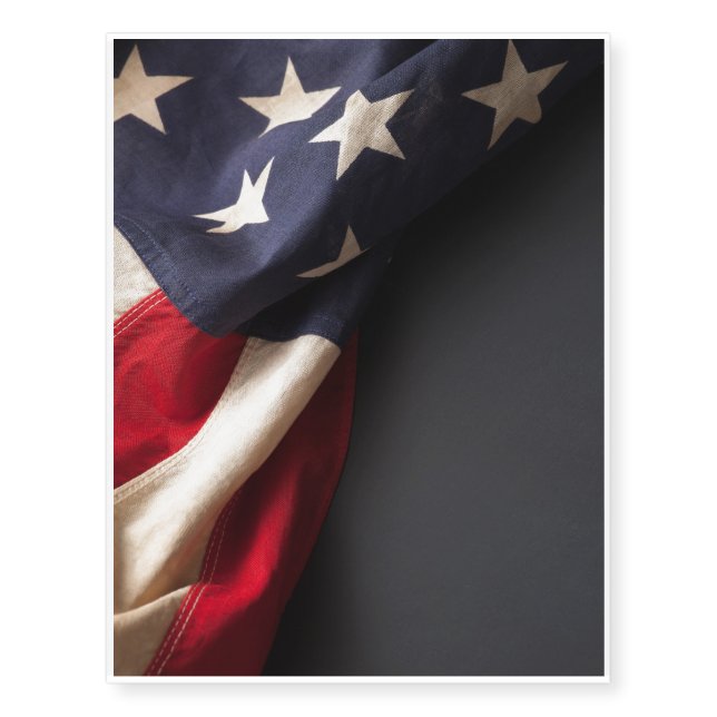 American Flag on a Chalkboard Temporary Tattoos (Front)