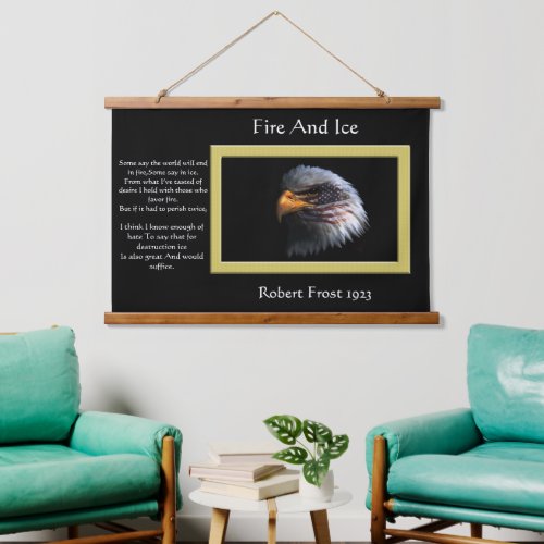 American flag on Bald Eagle head Hanging Tapestry