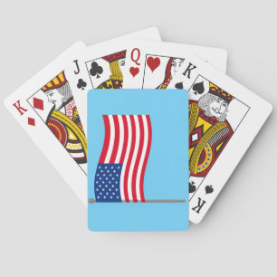 American Flag on Blue Background Poker Cards