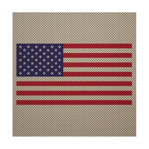 American Flag on Carbon Fiber Style Print