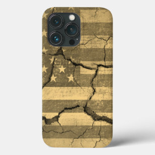 American Flag on Cracked Wall iPhone 13 Pro Case