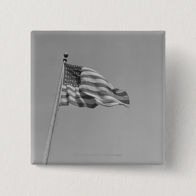American flag on mast pinback button (Front)