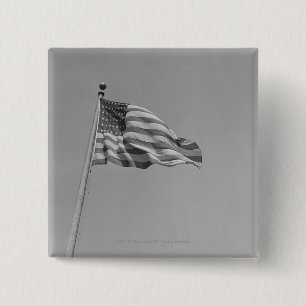 American flag on mast pinback button