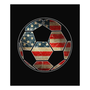 American Flag on Soccer Ball - Soccer Ball Flag Photo Print