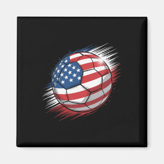 American Flag On Soccer Ll _1 Magnet