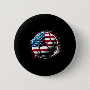 American Flag On Soccer Ll Button