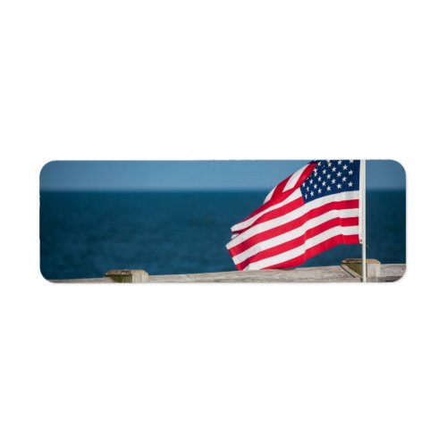 American Flag on South Carolina Pier Label
