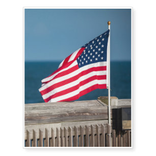 American Flag on South Carolina Pier Temporary Tattoos
