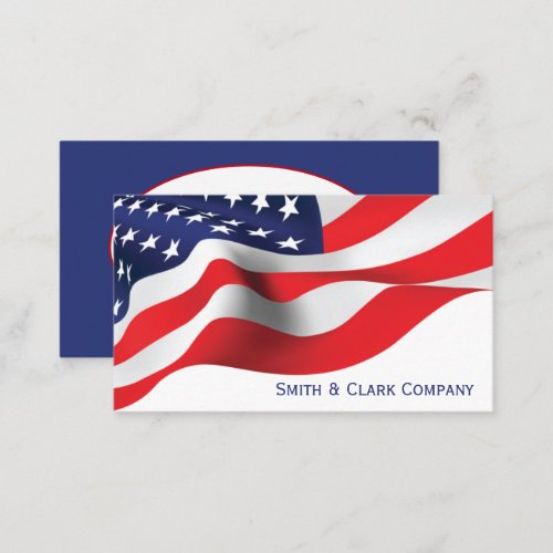 American Flag on White Business Card