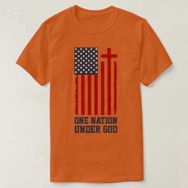 American Flag One Nation Under God T-Shirt (Design Front)