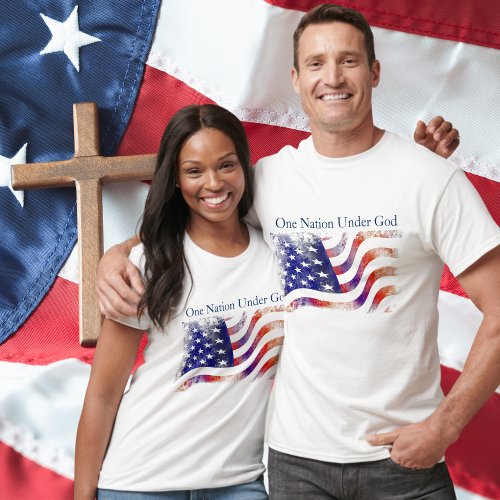 American Flag One Nation Under God T_Shirt