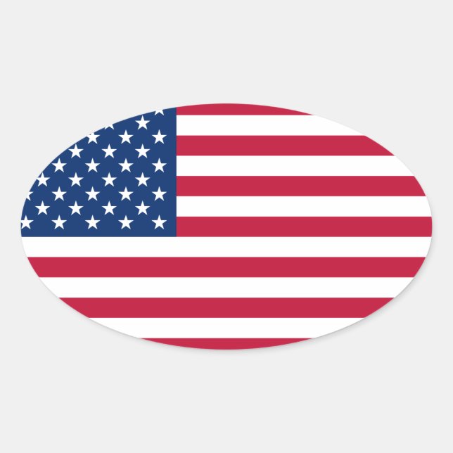 American Flag Oval Sticker (Front)