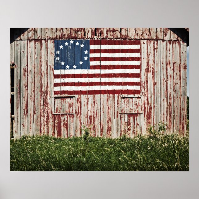 American flag painted on barn poster (Front)