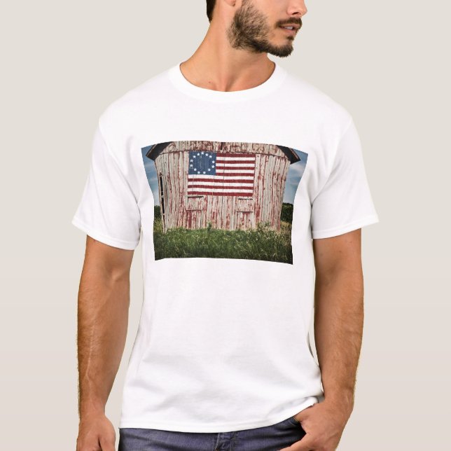 American flag painted on barn T-Shirt (Front)