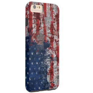 American Flag Painted on Grunge Wall Tough iPhone 6 Plus Case