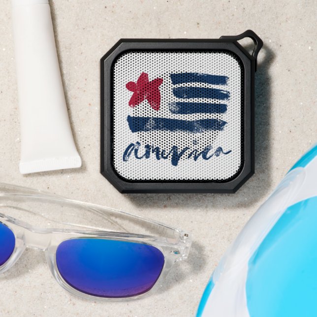 American Flag Paintstrokes Bluetooth Speaker (Insitu(Beach))