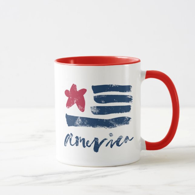American Flag Paintstrokes Mug (Right)