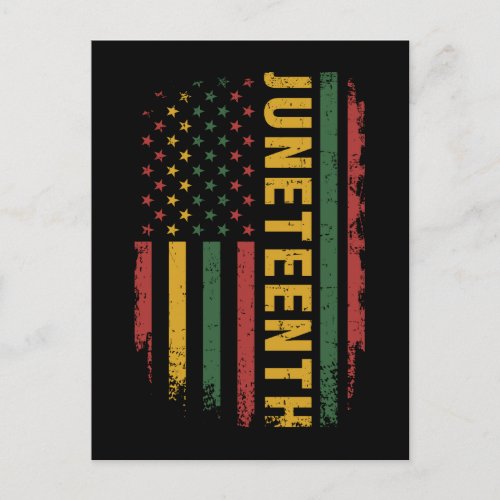 American flag pan african celebrating Juneteenth Postcard