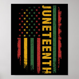 American Flag Pan African Colors For Celebrating J Poster