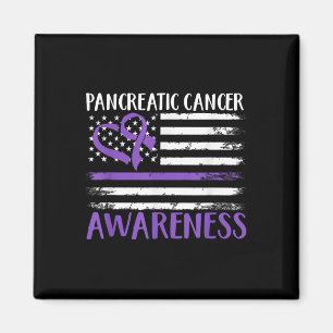 American Flag Pancreatic Cancer Awareness Magnet
