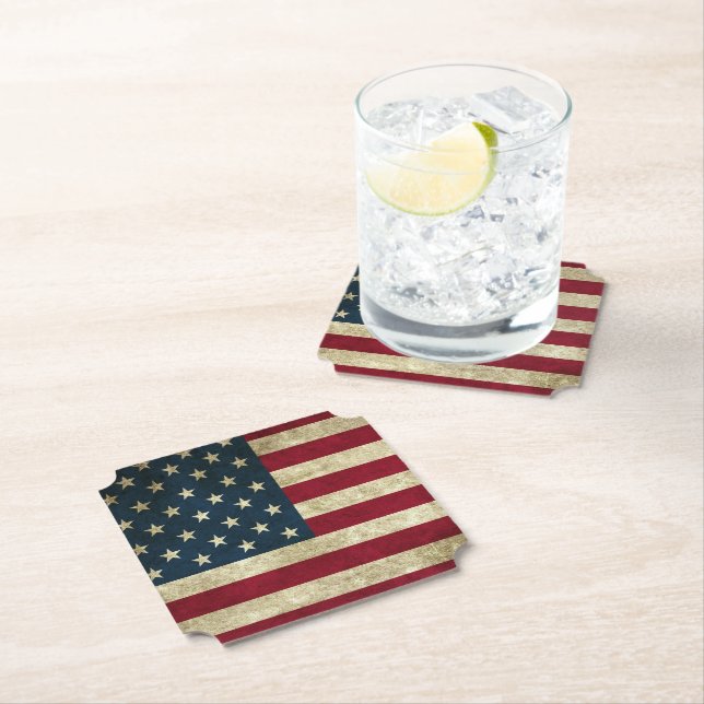 American Flag Paper Coaster (Insitu)