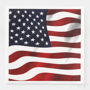 American Flag Paper Dinner Napkins