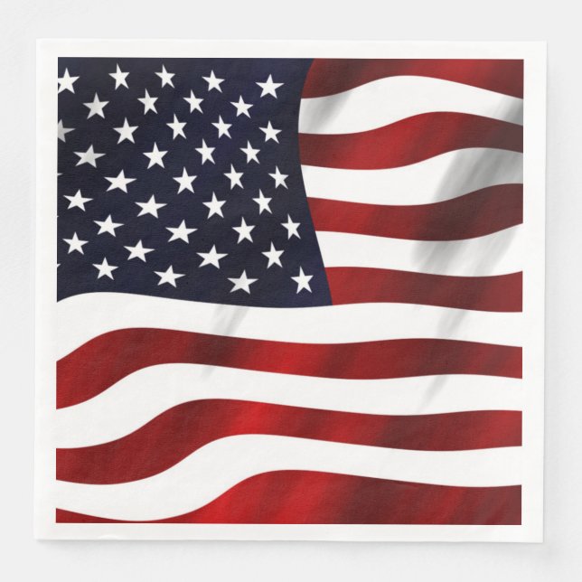 American Flag Paper Dinner Napkins (Front)