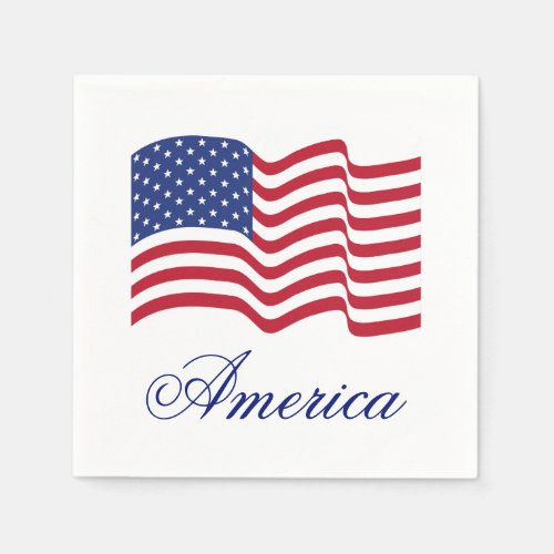 American Flag Paper Party Summer Napkins