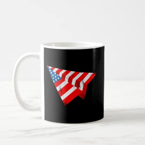 American Flag Paper Plane 4Th Of July Patriotic Us Coffee Mug