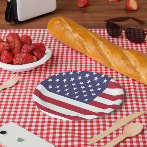 American Flag Paper Plate