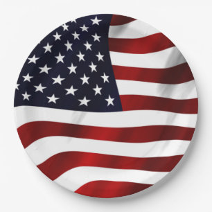 American Flag Paper Plates