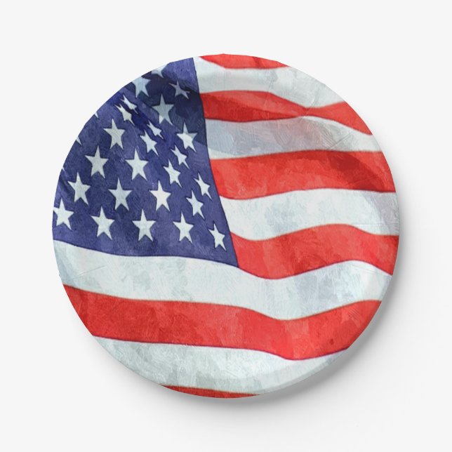American Flag Paper Plates (Front)