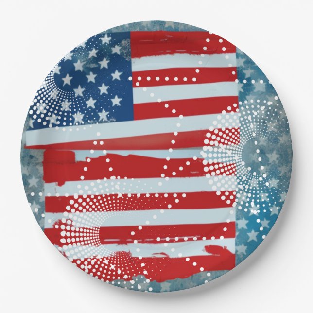American Flag Paper Plates (Front)