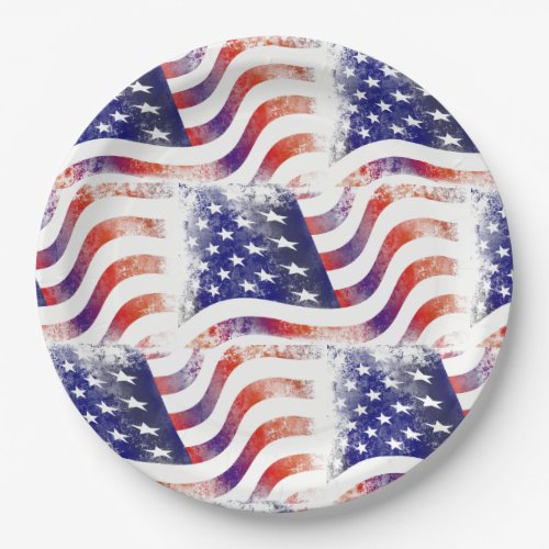 American Flag Paper Plates