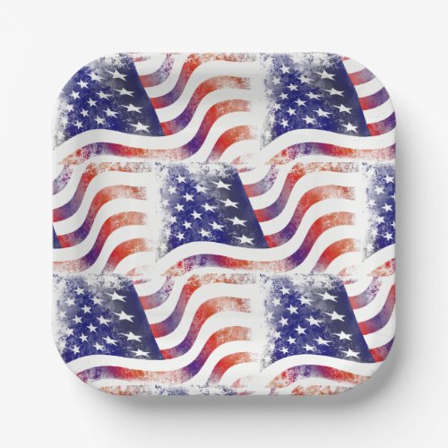 American Flag Paper Plates