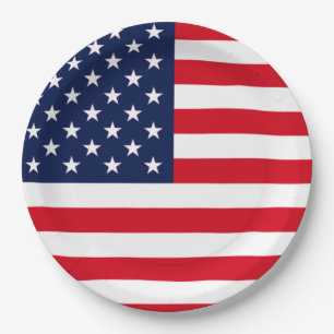 American Flag Paper Plates