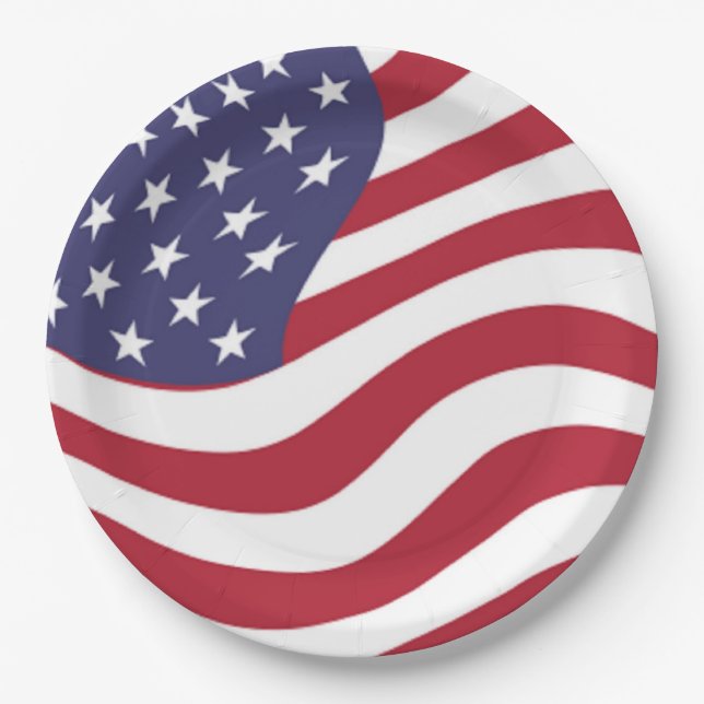 AMERICAN FLAG PAPER PLATES (Front)