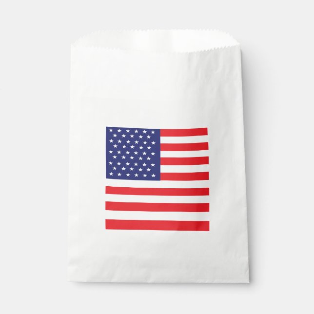 American Flag Party Favor Bag Red White and Blue (Front)