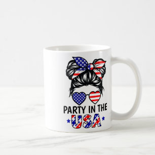 American Flag Party In Usa 4th July Patriotic Kids Coffee Mug