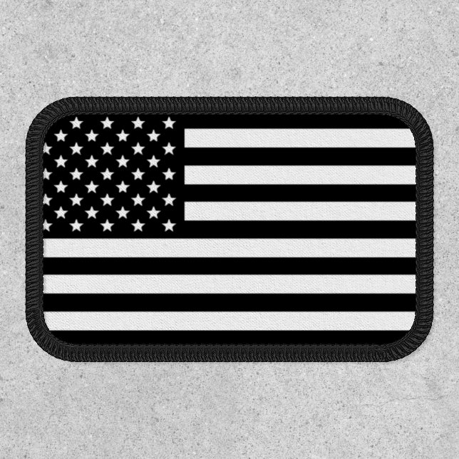 American Flag Patch Black & White (Front)