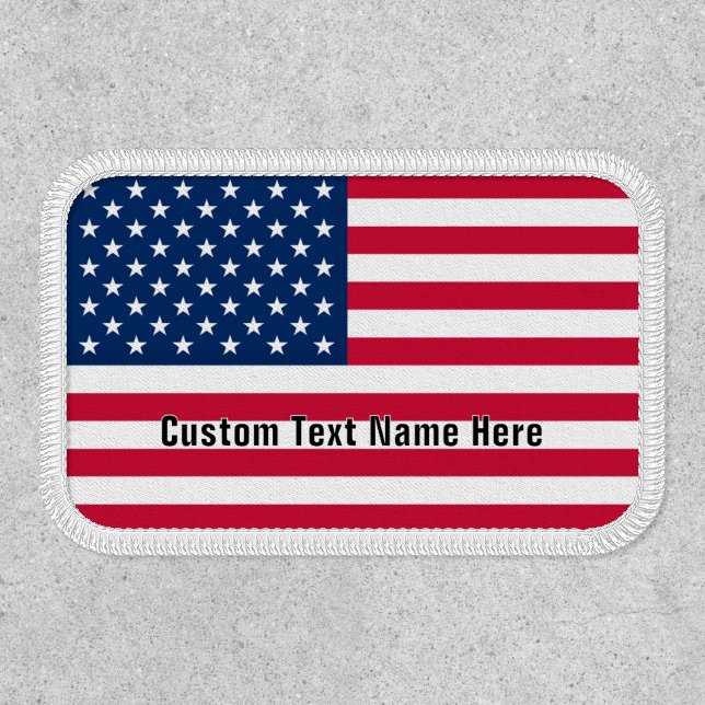 American Flag Patch Personalized Custom Text Name (Front)