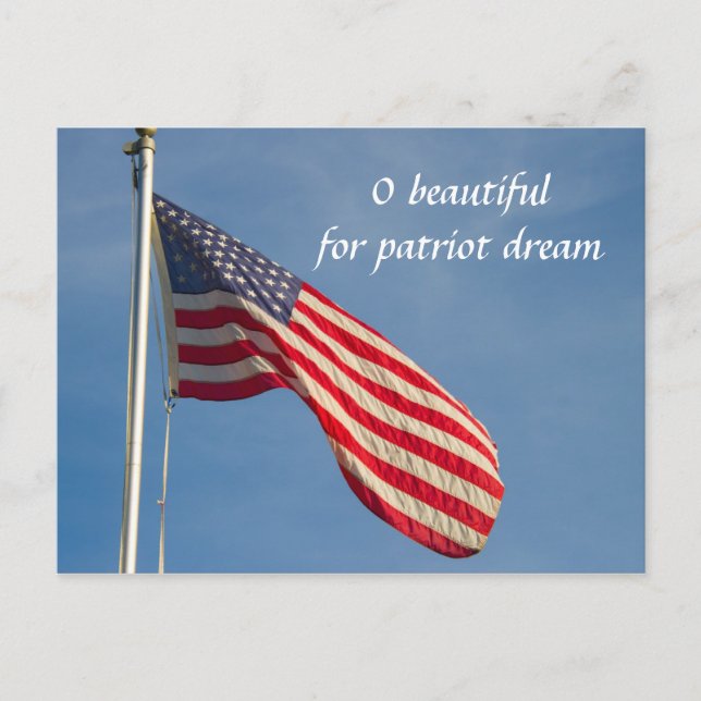American Flag Patriot Dream Personalize Postcard (Front)