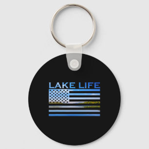 American Flag Patriot Fishing At The Lake This Is  Keychain