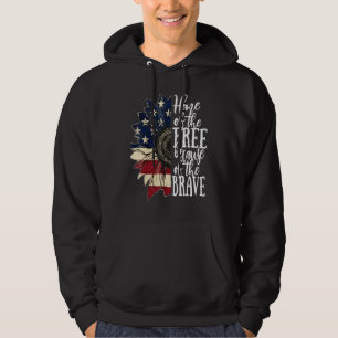 American Flag Patriot Home Of The Free Because Of  Hoodie