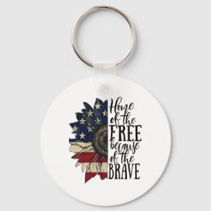 American Flag Patriot Home Of The Free Because Of Keychain